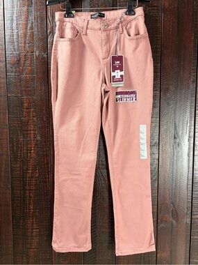 Lee Women's Slimming High-Rise Straight Leg Jeans in Dusty Rose